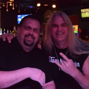 Having a great time judging the karaoke contest at Froggys!