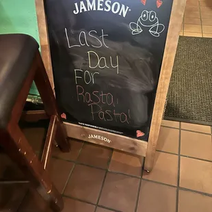 a blackboard with a message on it