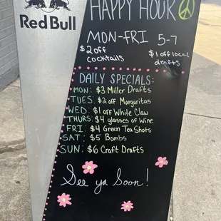 a happy hour sign