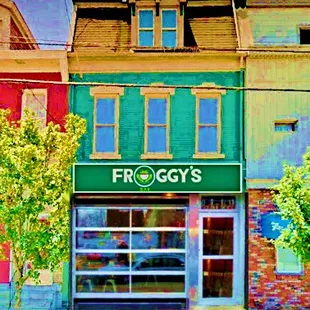 the front of the building