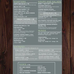 menu