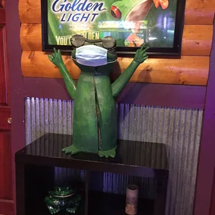 Even Froggy has to wear a mask