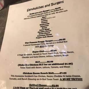 Menu back