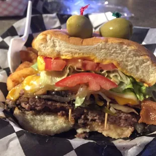 What one woman can eat-the Famous Froggy Burger