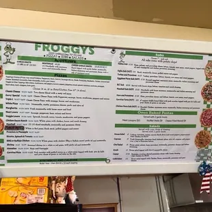 Menu board.