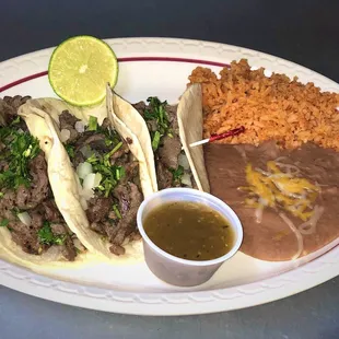 a plate of mexican food