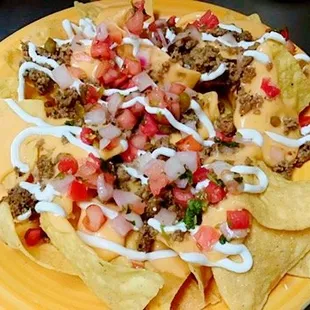 a plate of nachos