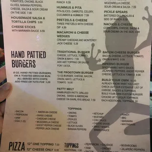 Menu - Their burgers are amazing!
