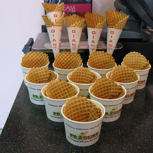 They make fresh waffle cups and cones- daily.