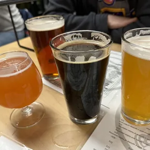 Various beers (including French toast porter)