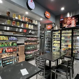 the inside of a restaurant