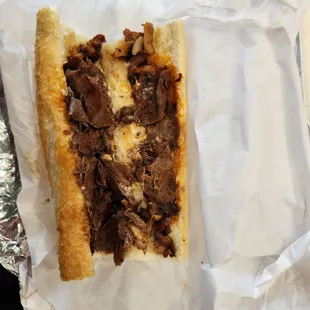 Half a sandwich, not as much meat as I expected...