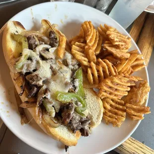 Philly cheese steak sandwich