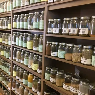  shelf full of jars