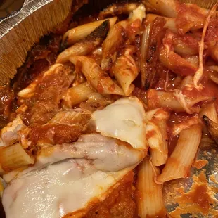 Chicken parm and pasta