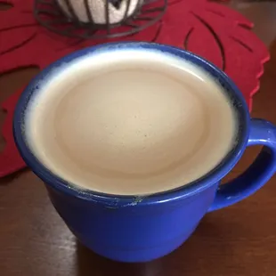 Zero foam or texture to the milk. If you are an espresso lover, this is NOT the place for you.