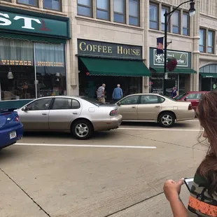 a woman walking down the street