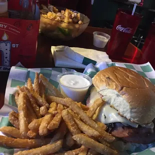 Front Door burger with fries