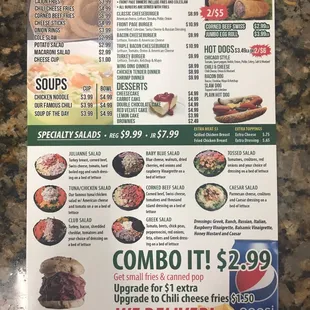 Salads/soups/sides menu