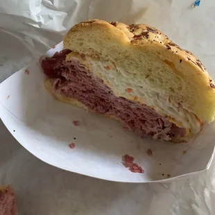 1. Front Page Special on Onion Roll with American cheese