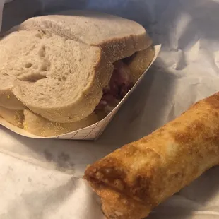 Corned Beef on Rye and Corned Beef and Swiss Egg Roll