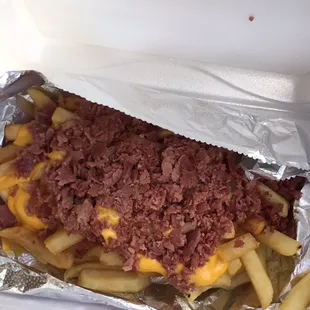 Corn Beef Cheese Fries