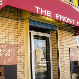 the entrance to the front porch cafe