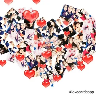 a heart - shaped photo collage of photos of people