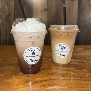 Iced Mocha and Caramel Macchiato