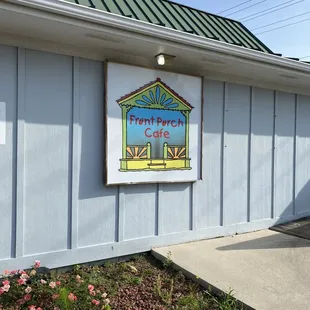 a sign on the side of the building