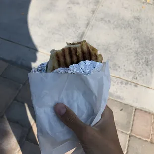 My beautiful smooth hand and a delicious vegan burrito.