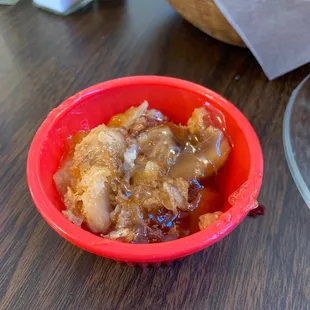 This is the peach cobbler.