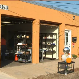 Doors open at the Studio on a sunny day.