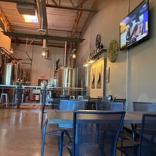 the interior of a brewery