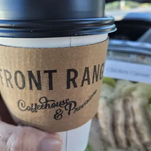 FRONT RANGE coffee and provisions.  House Blend and Ceasar Salad.