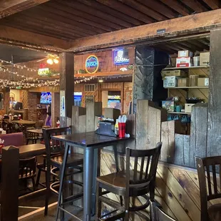 the bar and dining area