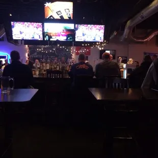 View of the bar from a booth