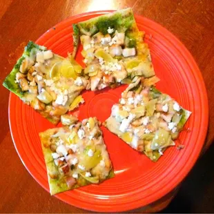 Chicken &amp; Garlic Flatbread Pizza