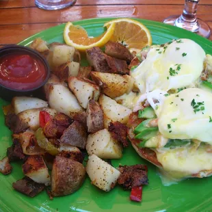 Crab and avocado benedict.