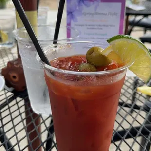 a bloody drink on a table