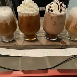 I got to try their iced coffee flight, every serving was a delight!!