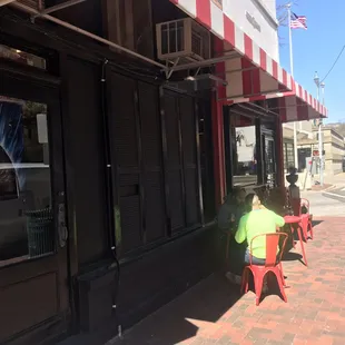 Outside eating.