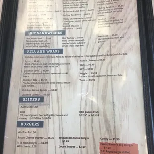 Second page menu
