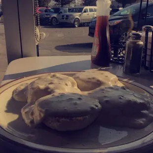 Biscuits gravy breakfast syrup