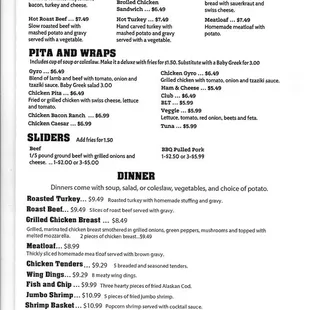 Front Street Diner Menu Page 3