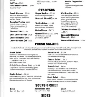Front Street Diner Menu Page 2