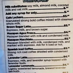 a menu for a restaurant