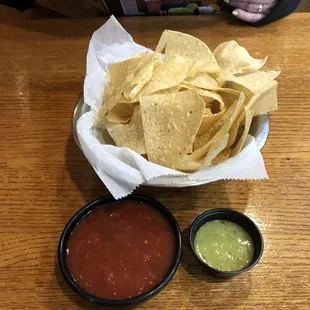 Complimentary chips and salsa