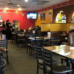 About half of the dining room