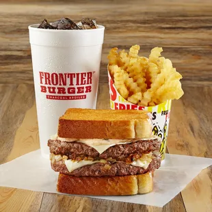 Patty Melt Burger - One of our signature burgers.